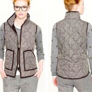 J. Crew Black and White Herringbone Vest
